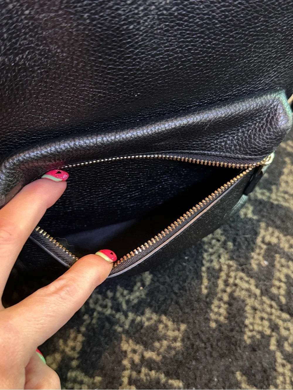 Coach Mini Charlie Black Pebbled Leather Backpack